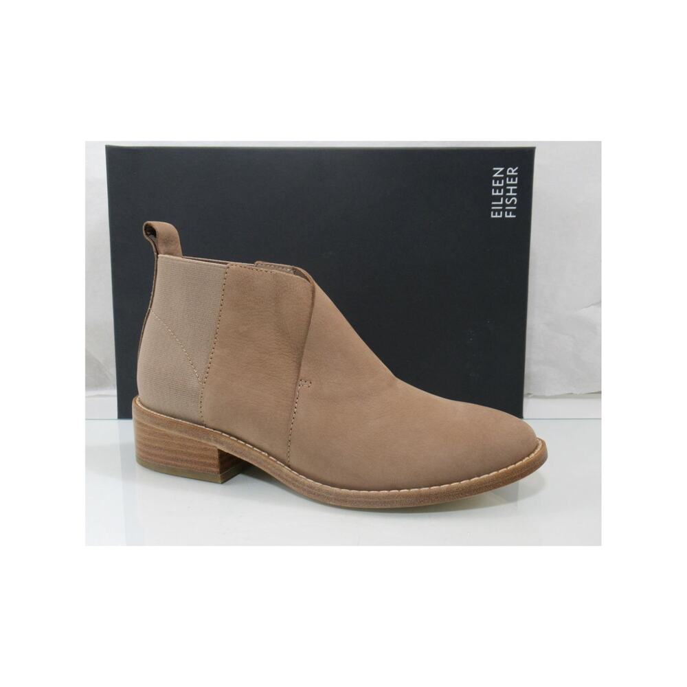 Eileen Fisher Rhlan Booties Ankle Boots Tumbled Nubuck Earth